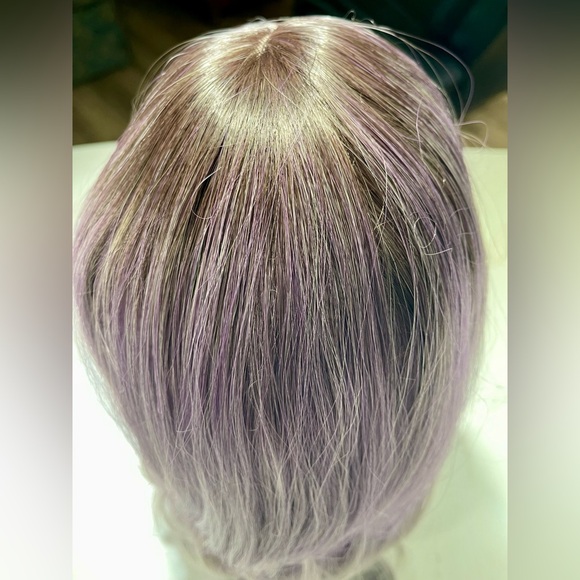HAIR, 26” long, straight, center part, med brown/gray/lavender shades - Picture 10 of 10